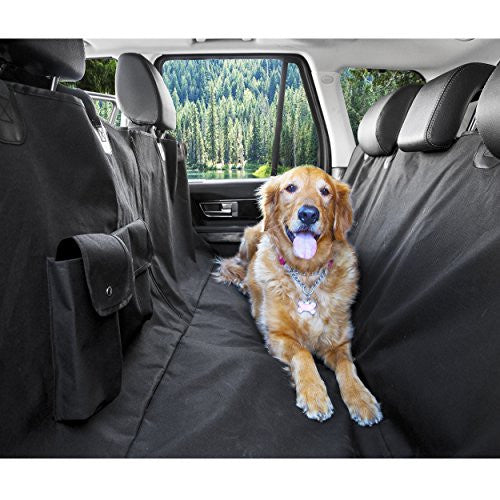 BarksBar Pet Front Seat Cover for Cars - Black Waterproof & Nonslip Backing